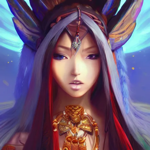 Image similar to anime portrait of a beautiful woman as a shaman yedi using dark force to eliminate trump as an anime antagonist by Stanley Artgerm Lau, WLOP, Rossdraws, James Jean, Andrei Riabovitchev, Marc Simonetti, and Sakimichan, trending on artstation