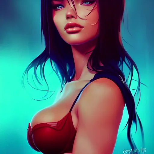 Image similar to portrait of a beautiful adriana lima, art by lois van baarle and ross tran and sam yang and ilya kuvshinov and guweiz, digital art, high detail, sharp focus, unreal engine 5, trending on artstation, deviantart, pinterest, victorias secret, 4 k uhd image