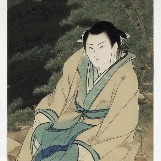 Prompt: a portrait of a character in a scenic environment by Amano, Yoshitaka