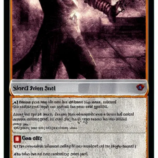 Prompt: silent hill as a magic the gathering card, realistic,