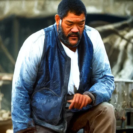 Image similar to laurence fishburne as a burnt fish