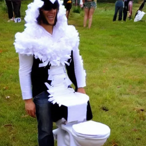 Image similar to creative costume made with toilet paper