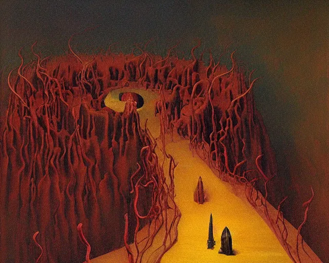 Prompt: the seventh circle of hell from dante's divine comedy with lots of colours. highly detailed painting by zdzisław beksinski 8 k