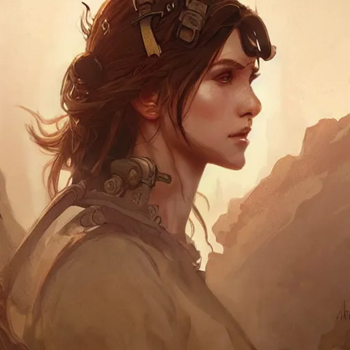 Image similar to a rugged ranger, D&D, fantasy, intricate, elegant, highly detailed, digital painting, artstation, concept art, smooth, sharp focus, illustration, art by artgerm and greg rutkowski and alphonse mucha