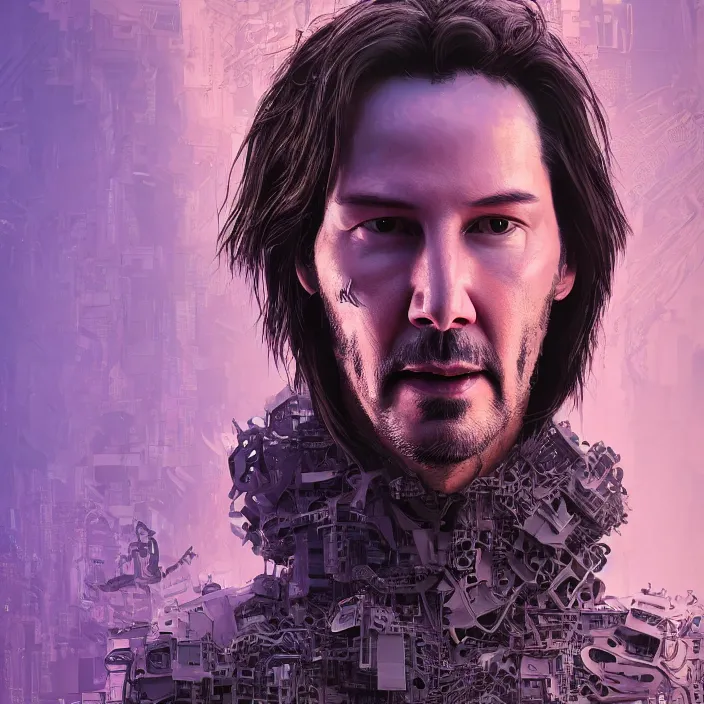 Image similar to portrait of Keanu Reeves as skeleton. intricate abstract. intricate artwork. by Tooth Wu, wlop, beeple, dan mumford. octane render, trending on artstation, greg rutkowski very coherent symmetrical artwork. cinematic, hyper realism, high detail, octane render, 8k, iridescent accents