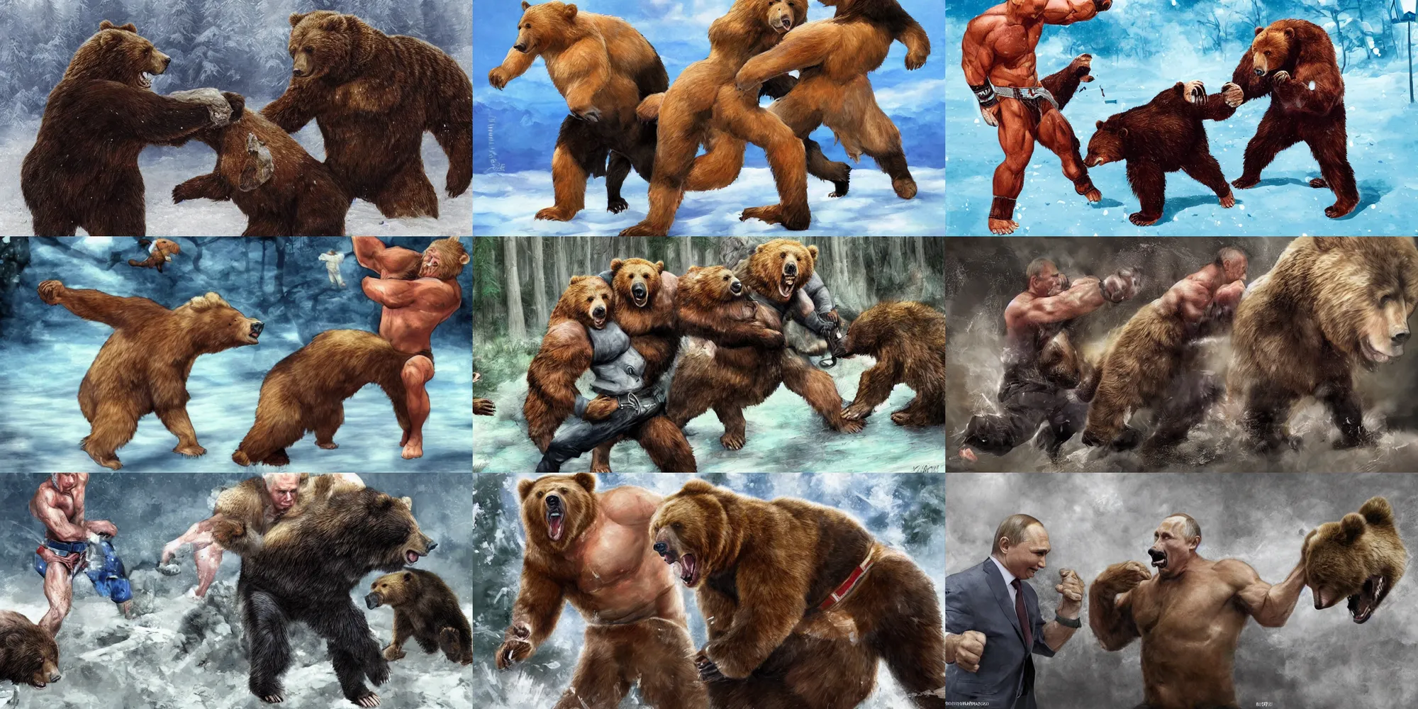 vladimir putin fighting bear