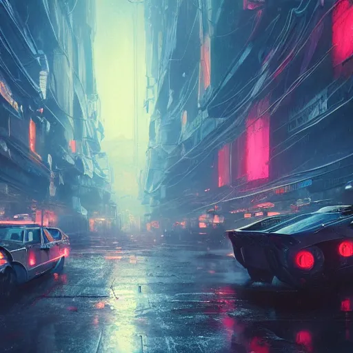 Prompt: many mechanical jellyfishes floating in the street at night after the rain, a mountain in the distance, surreal, cyberpunk, psychedelic, highly detailed, digital art, blade runner 2 0 4 9, darek zabrocki, 8 k