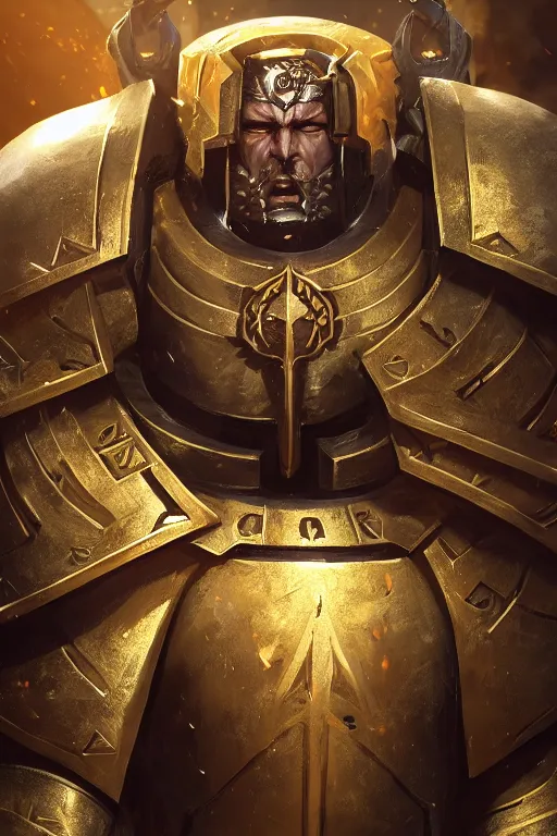 Image similar to armor portrait heros warhammer 4 0 k horus heresy fanart - the primarchs emperor by johannes helgeson animated with vfx concept artist & illustrator global illumination ray tracing hdr fanart arstation zbrush central hardmesh 8 k octane renderer comics stylized