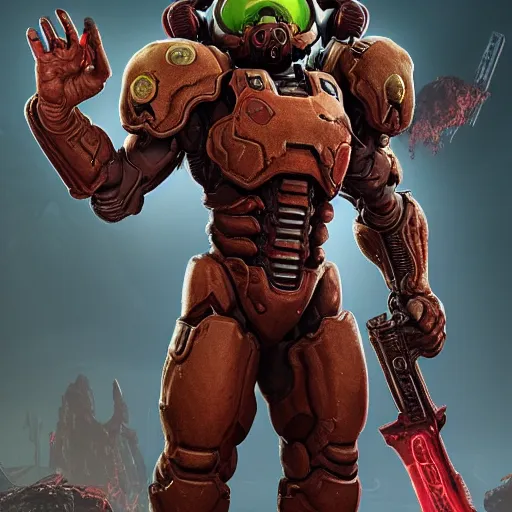 Prompt: character from doom eternal