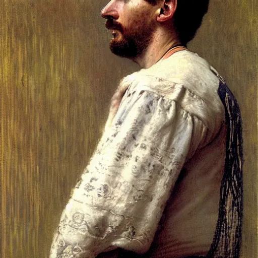 Prompt: a portrait of lionel messi by lawrence alma - tadema