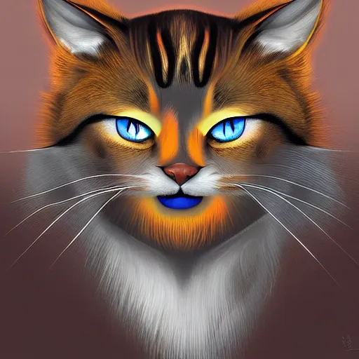 Image similar to god of cats, digital art