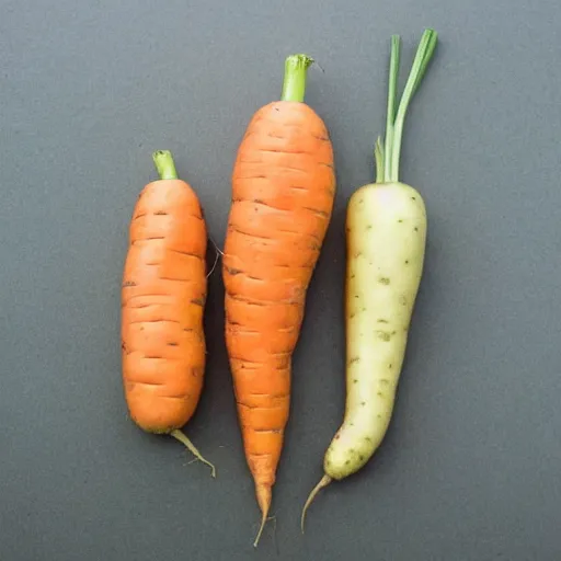 Prompt: a carrot an apple and a potato all with horrifying and cute faces at the same time, they dance with graceful steps and make strange gestures with their mouths