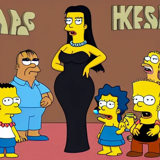 Image similar to kim kardashian in the simpsons super high quality 4k HD