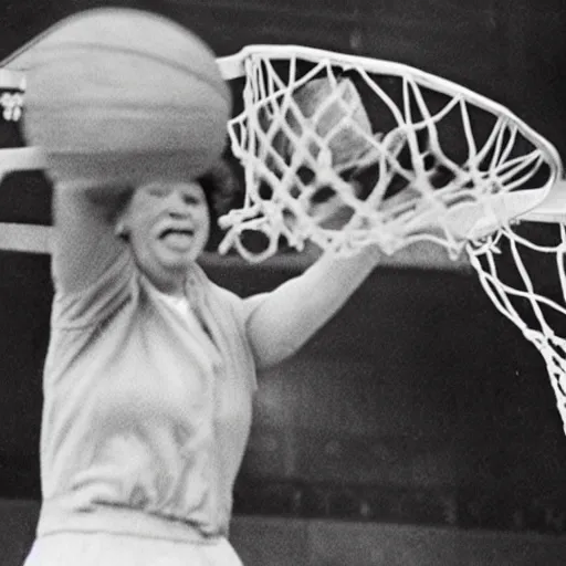 Image similar to photo of queen elizabeth ii dunking a basketball