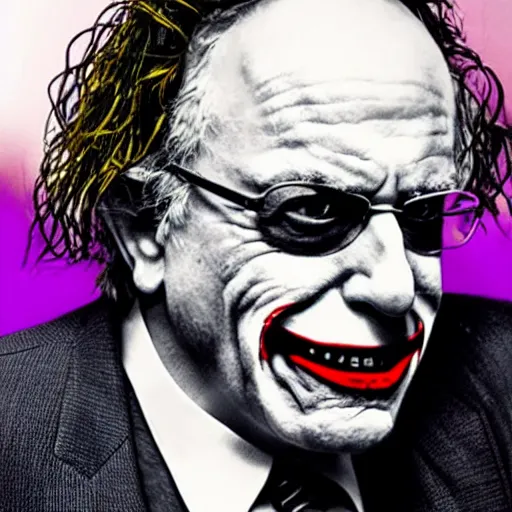 Image similar to film still of Bernie Sanders as joker in the new Joker movie