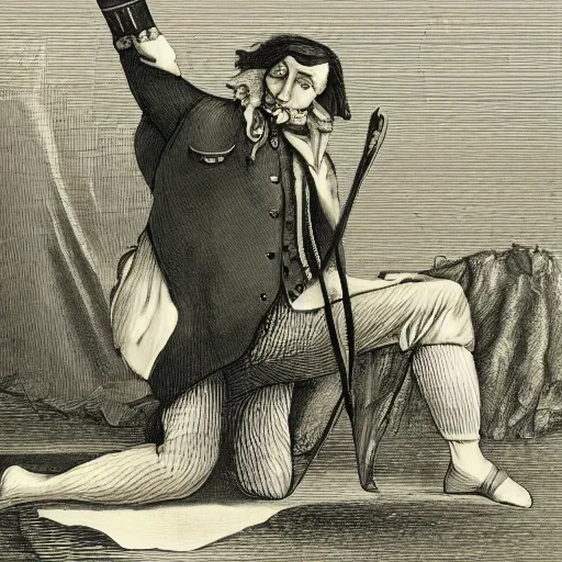 Image similar to Gulliver captured by the liliputians