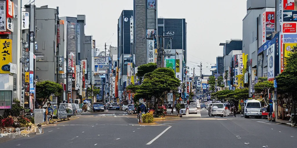 Prompt: “photograph of African Japanese city. Street view”