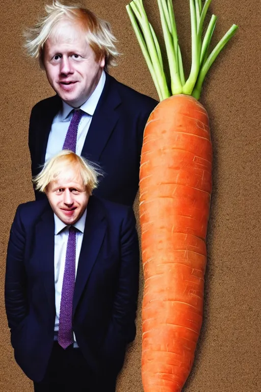 Image similar to portrait of a carrot with boris johnson's head