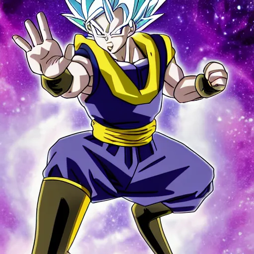 Prompt: joren the grey from dragon ball super, high quality, amazing, stars in the background, dbz style