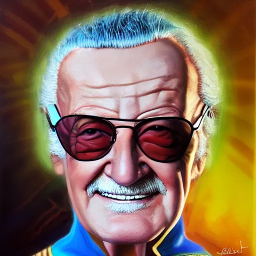 Image similar to realistic Portrait painting of Stan Lee as Seiya from Saint Seiya, made by Michaelangelo, physical painting, Sharp focus,digital art, bright colors,fine art, trending on Artstation, unreal engine.