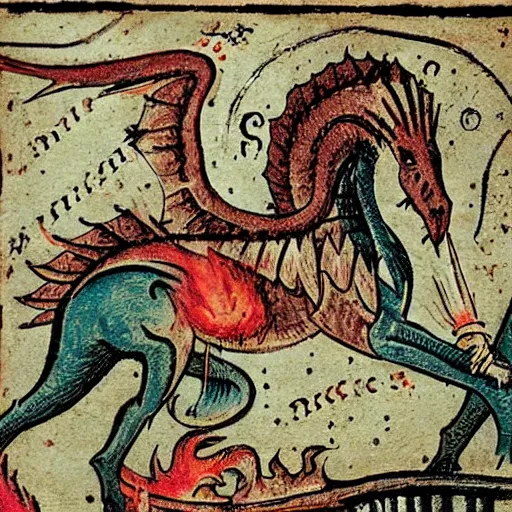 Image similar to medieval bestiary of repressed emotion monsters and creatures starting a fiery revolution in the psyche