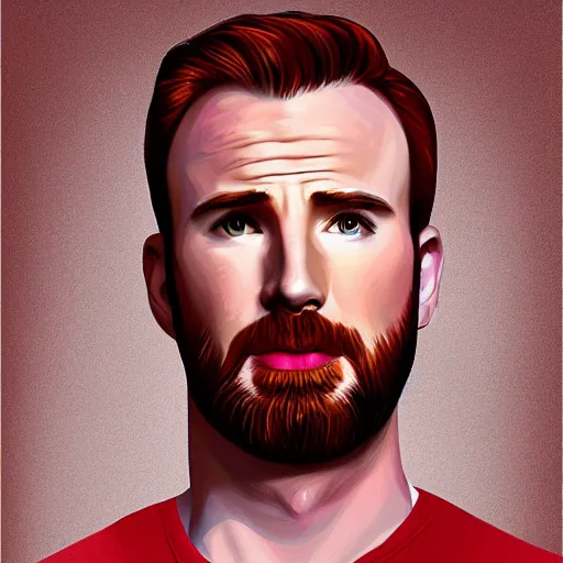 Image similar to portrait of chris evans, highly detailed, centered, solid color background, digital painting