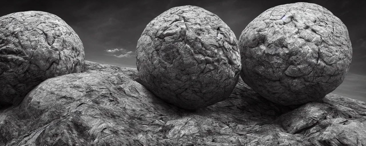 Prompt: Sisyphus pushing a large and round boulder up a mountain, the stone is rolling up, sisyphus looks tired and dejected, the mountain is steep, melancholic mood, photo realistic, 8k, HDR, ultra detailed, movie poster, trending on artstation
