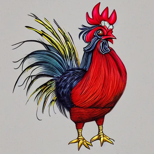 Image similar to ai producing the most popular imaginative and best art ever of a rooster