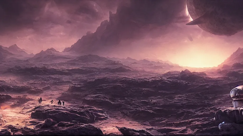 Image similar to alien planet in upheaval by arthur haas, cinematic matte painting