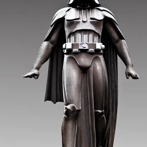 Image similar to Ancient greek statue of Darth Vader, photorealistic