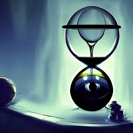 Prompt: an eyeball with a hourglass as a pupil, in space, dynamic lighting, fantasy concept art, trending on art station, stunning visuals, creative, cinematic, ultra detailed