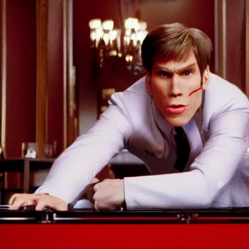 Image similar to Live Action Still of Jerma985 in Austin Powers, real life, hyperrealistic, ultra realistic, realistic, highly detailed, epic, HD quality, 8k resolution, body and headshot, film still