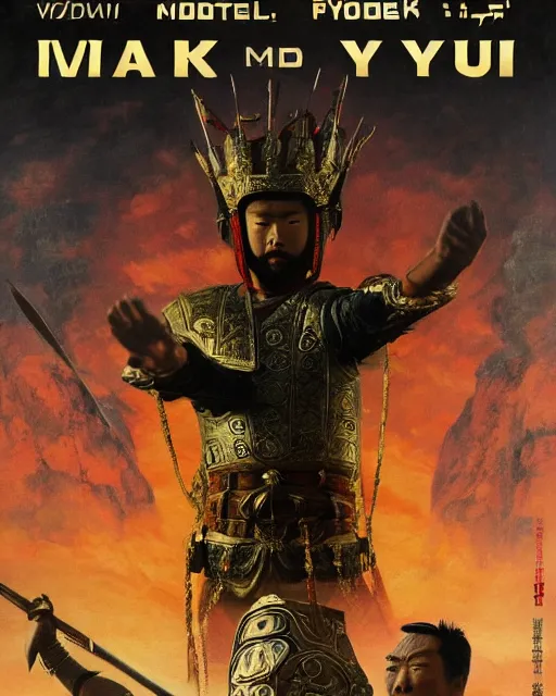 Prompt: Movie poster of Admiral Yi, Highly Detailed, Dramatic, A master piece of storytelling, wide angle, cinematic shot, highly detailed, cinematic lighting, by frank frazetta + ilya repin , 8k, hd, high resolution print