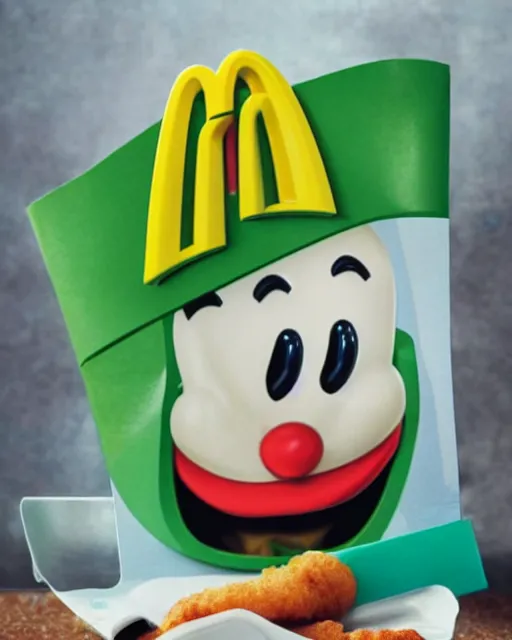 Image similar to photograph of a handsome squidward mcdonalds happy meal toy