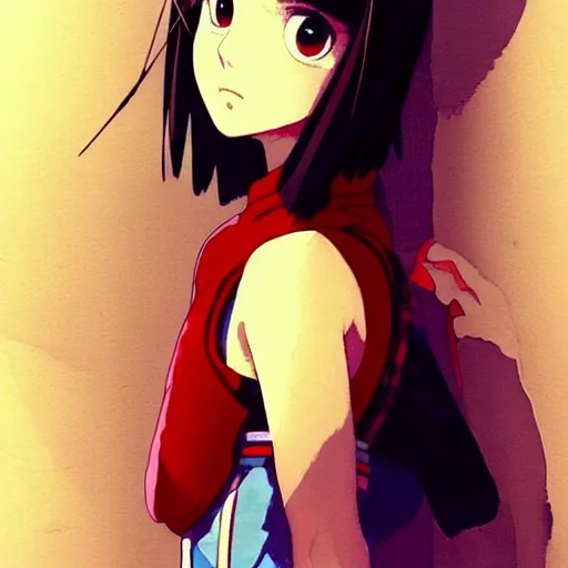 Image similar to a beautiful! boyish! natalie portman alluring gravure! model, wearing japanese school girl outfit with mayan pattern and native style, aztec street fashion, gapmoe yandere grimdark, trending on pixiv fanbox, painted by greg rutkowski makoto shinkai takashi takeuchi studio ghibli, akihiko yoshida