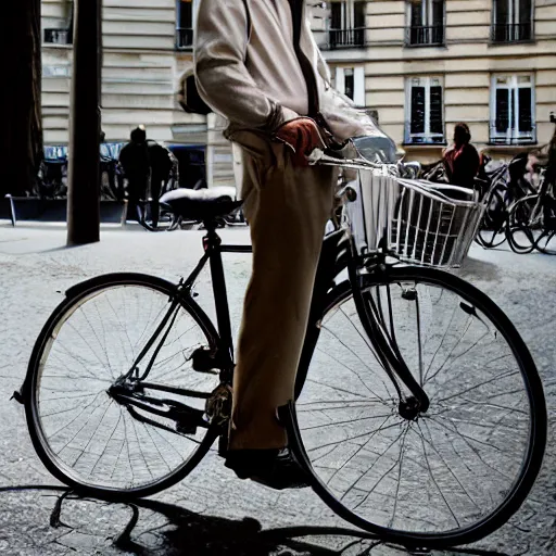 Prompt: closeup portrait of a cyclist in paris, by Steve McCurry and David Lazar, natural light, detailed face, CANON Eos C300, ƒ1.8, 35mm, 8K, medium-format print