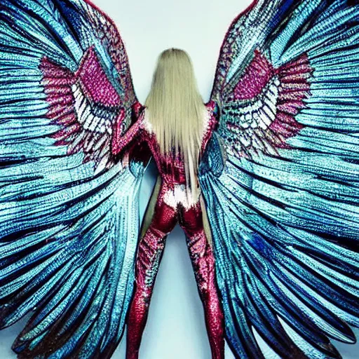 Image similar to love, diverse winged cybersuits, from behind, flying rituals, wide wide angle, vivid, elaborate, highly detailed, beautiful lighting