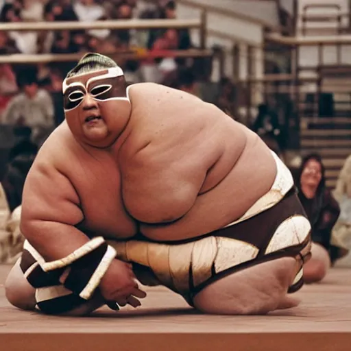 Prompt: masked sumo wrestler luchador