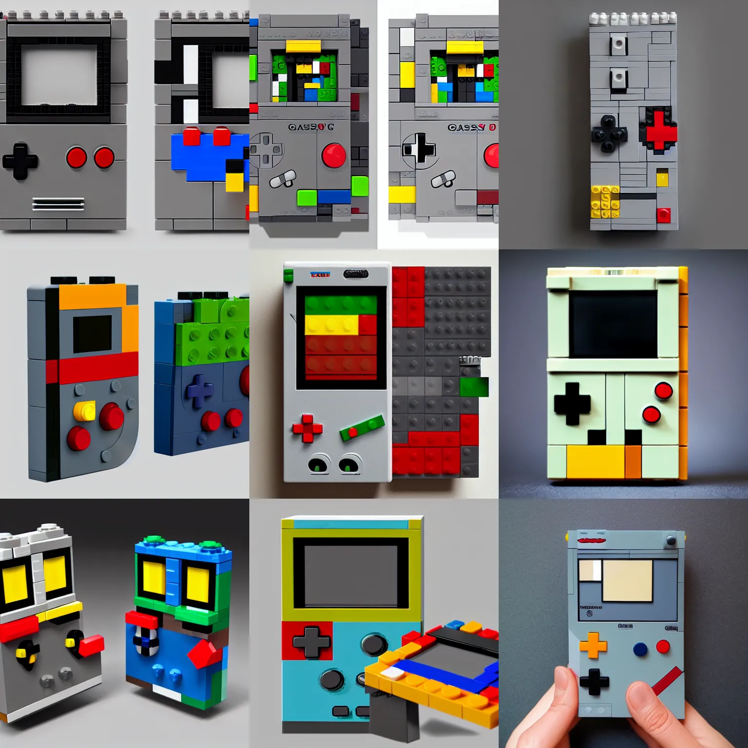 Prompt: gameboy constructed from lego bricks, artstation