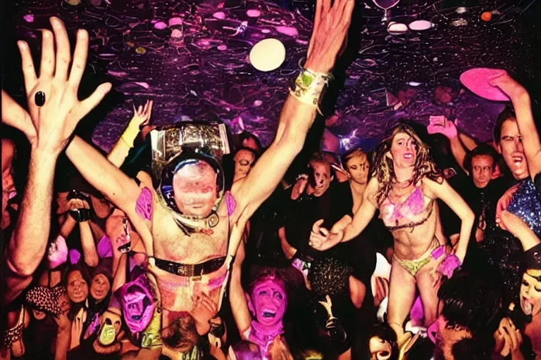 Prompt: an astronauit in a nightclub by david lachapelle