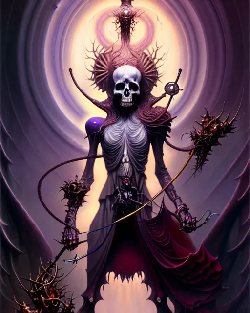 Image similar to death the tarot card, fantasy character portrait made of fractals, ultra realistic, wide angle, intricate details, the fifth element artifacts, highly detailed by peter mohrbacher, hajime sorayama, wayne barlowe, boris vallejo, aaron horkey, gaston bussiere, craig mullins