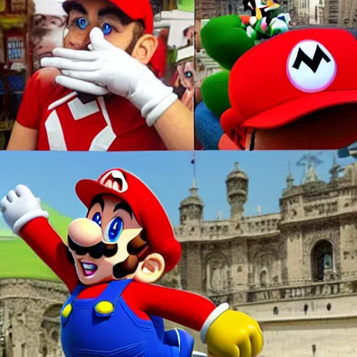 Image similar to super mario in real life