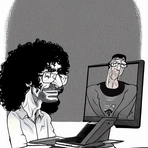 Image similar to Joe Rogan and Howard Stern as a cartoon, intricate, highly detailed, concept art, smooth, sharp focus, illustration, medium shot, mid-shot