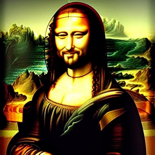 Image similar to jesus, monalisa, transformation, smile