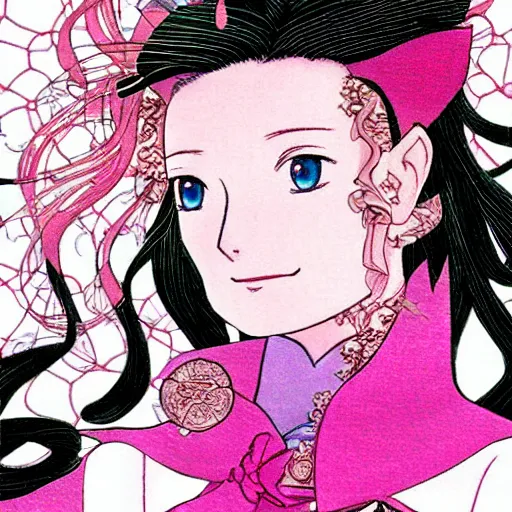 Prompt: Tilda Swinton in a shojo manga by Naoko Takeuchi