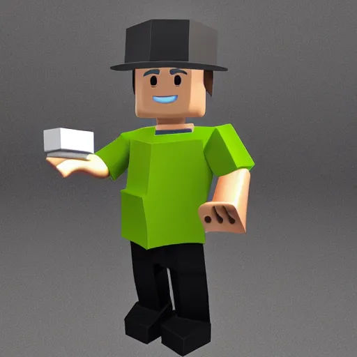 Image similar to roblox character holding a glock