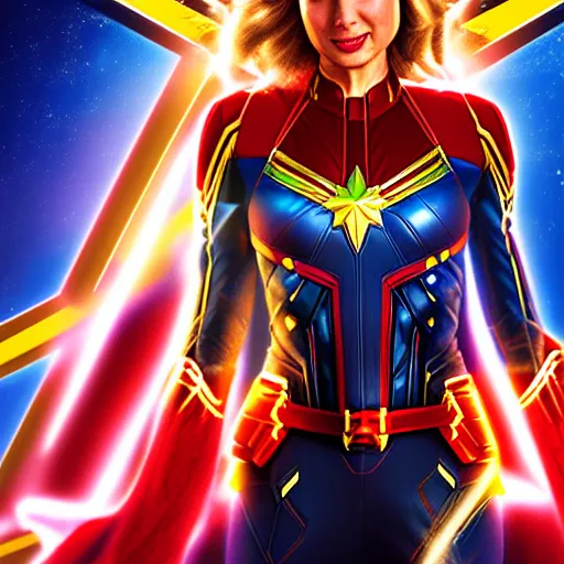 Image similar to Digital painting of Gal Gadot as Captain Marvel, from Captain Marvel (2019)