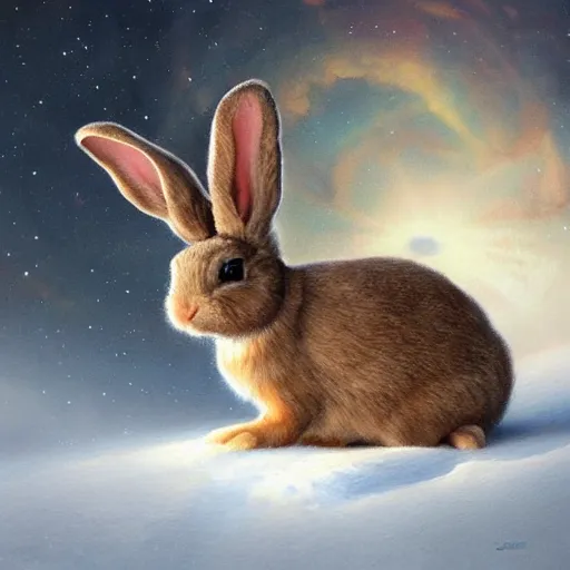 Prompt: Brown dwarf bunny rabbit with white nose as a fantasy D&D character, portrait art by Donato Giancola and James Gurney, digital art, trending on artstation