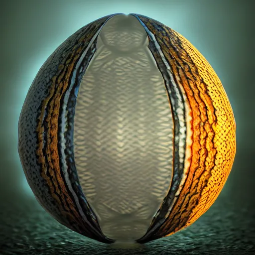 Image similar to translucent dragon scale egg, photorealistic, symmetrical, unreal engine, 4k