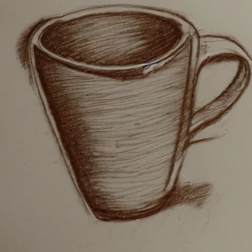 Prompt: pen sketch of raspberry made of coffee cup stains